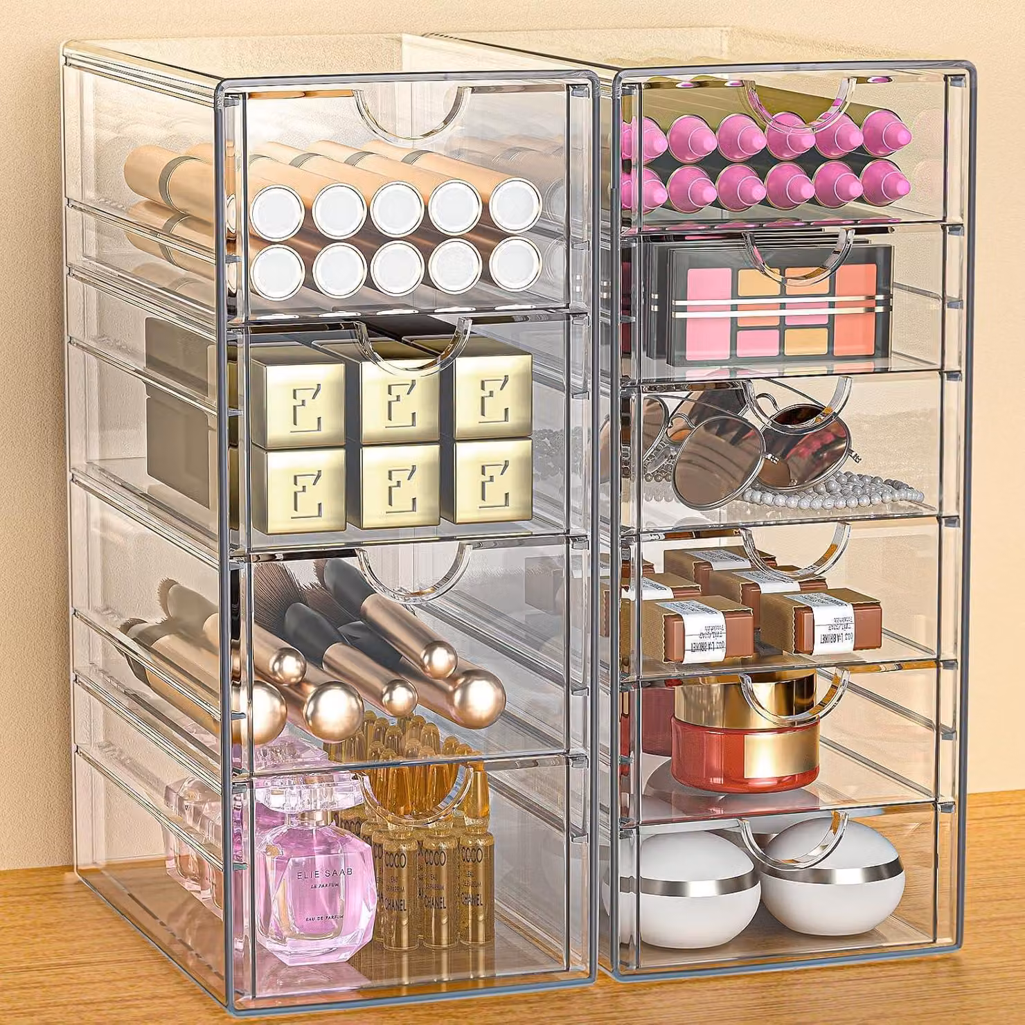 Organizzatore di cosmetici in acrilico cassetto scatola spogliatoio bagno camera da letto
