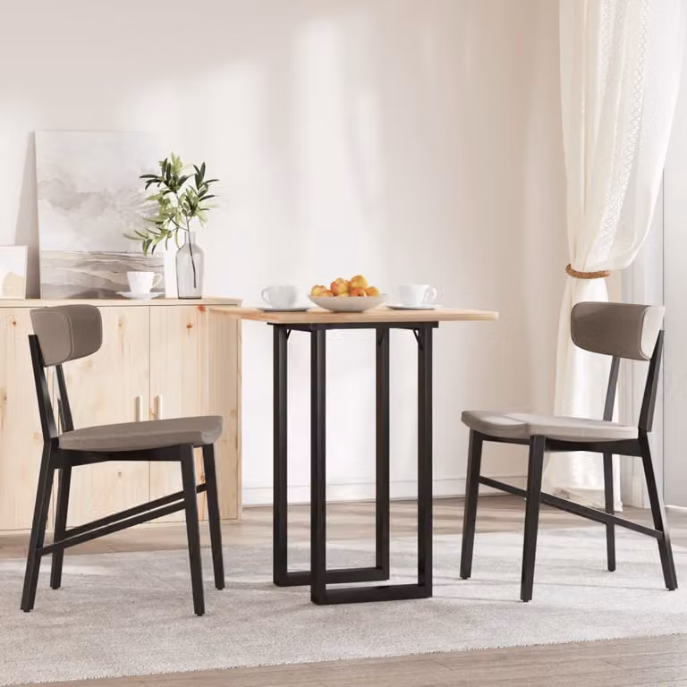 vidaXL Gambe per Tavolo da Pranzo a O in Acciaio Verniciato Nero L/P/H: 40 x 40 x 73 cm