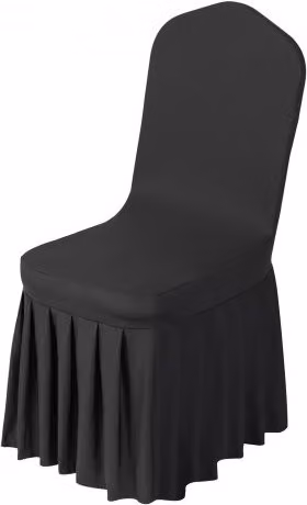 Set di 30 coprisedie VEVOR neri in poliestere e spandex con parte anteriore piatta, lavabili e rimovibili, adatti per matrimoni e ristoranti, L 51 cm x P 45 cm x H 95 cm