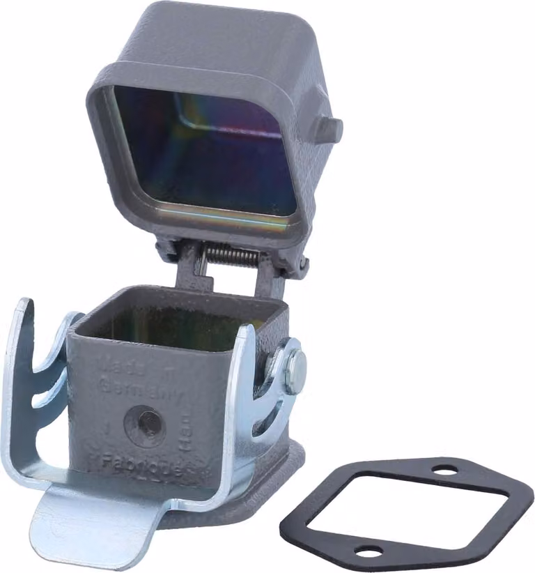HARTING Han 3A Custodia aggiuntiva diritta con 1 staffa con cappuccio protettivo in metallo - 1 pezzo