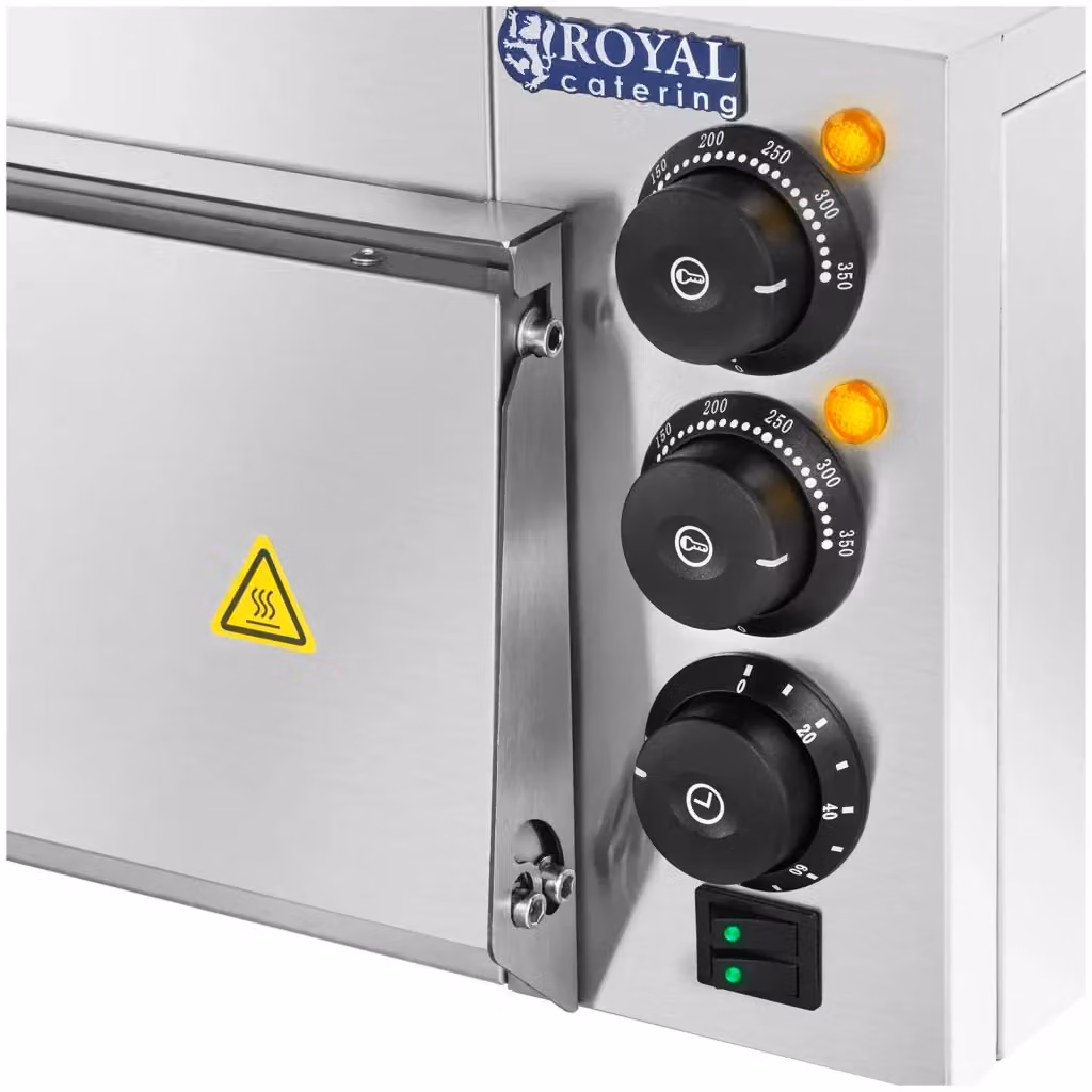 Forno per pizza professionale HELLOSHOP26 a 1 camera con diametro 60 cm, in acciaio inox e vetro argentato, con timer e riscaldamento superiore e inferiore – 2