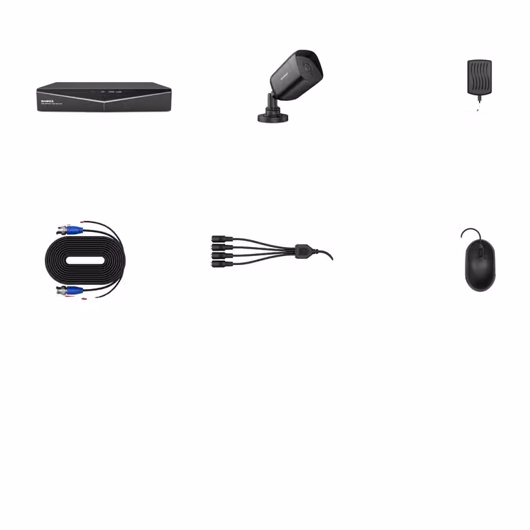 Sistema di telecamere di sorveglianza domestica, DVR 1080N, visione notturna, nero, 4T