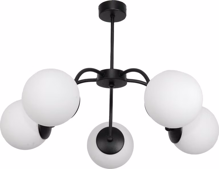 Lampada da soffitto sospesa in vetro nero Lampada bianca 15-230 OSKAR