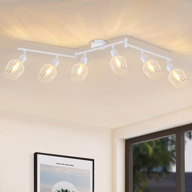 ZMH lampada da soffitto 6 fiamme E14 faretto da soffitto - luci da soffitto bianco retro lampada da soffitto ruotabile 350° LED per corridoio camera da letto soggiorno cucina