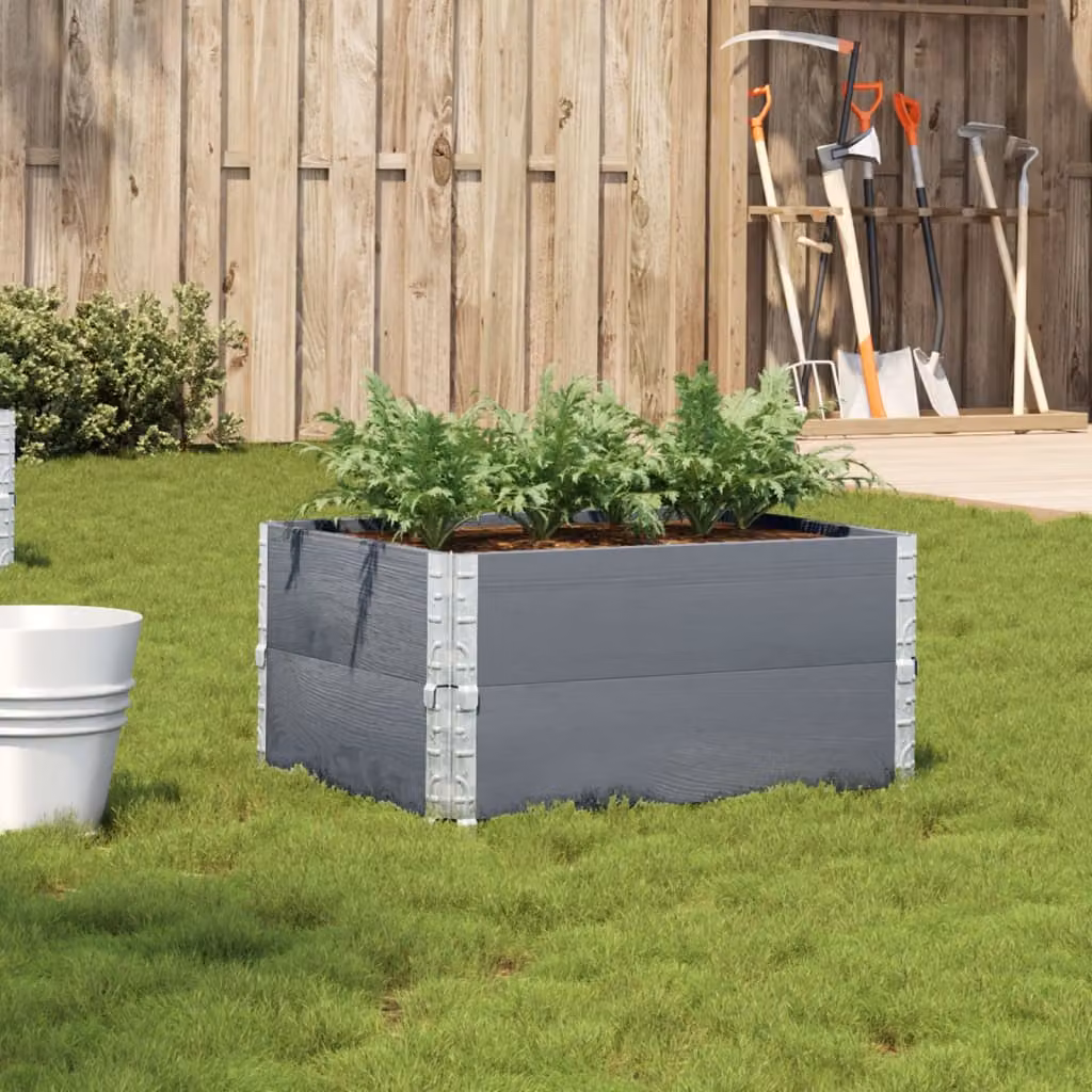 Fioriera da giardino rialzata vidaXL in legno di pino grigio L: 80 cm, P: 60 cm, H: 41 cm