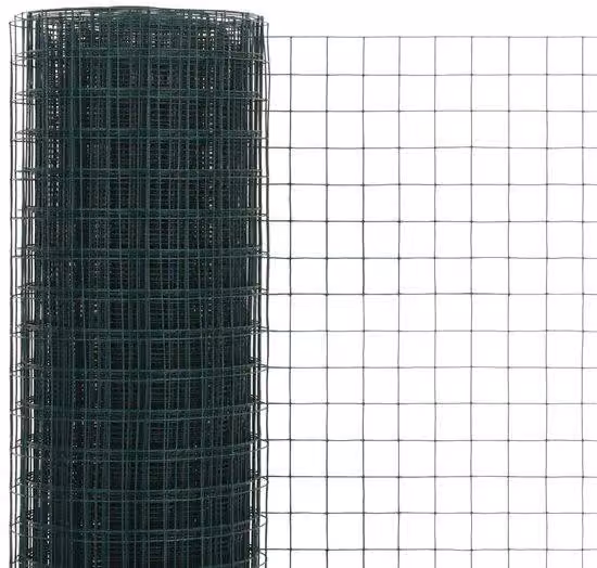 Rete in PVC per voliere da giardino - 10 x 0,5 metri - 25x25 mm - Verde - Rivestimento in PVC