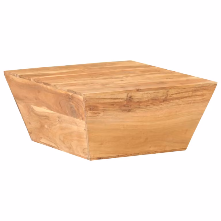 Tavolino a V 66x66x30 cm in legno massiccio di acacia