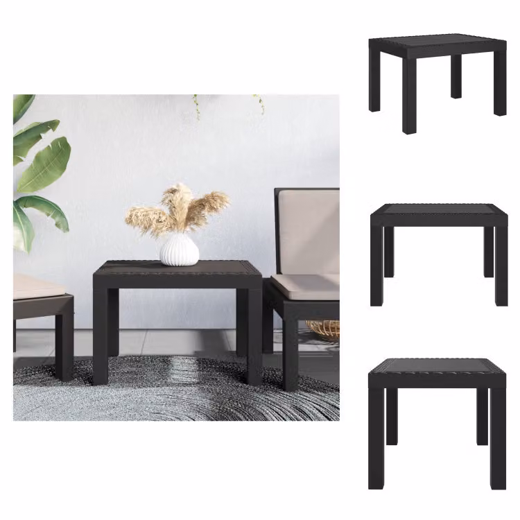 vidaXL Tavolo da giardino antracite 59x47x40 cm PP - Tavoli da giardino