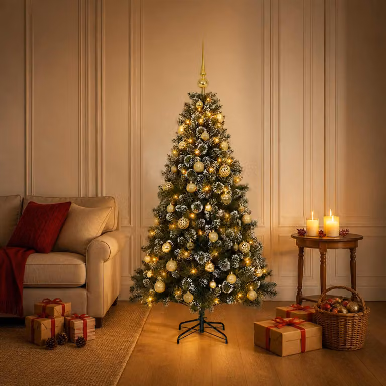 vidaXL Albero di Natale artificiale con palline 120 cm 150 LED