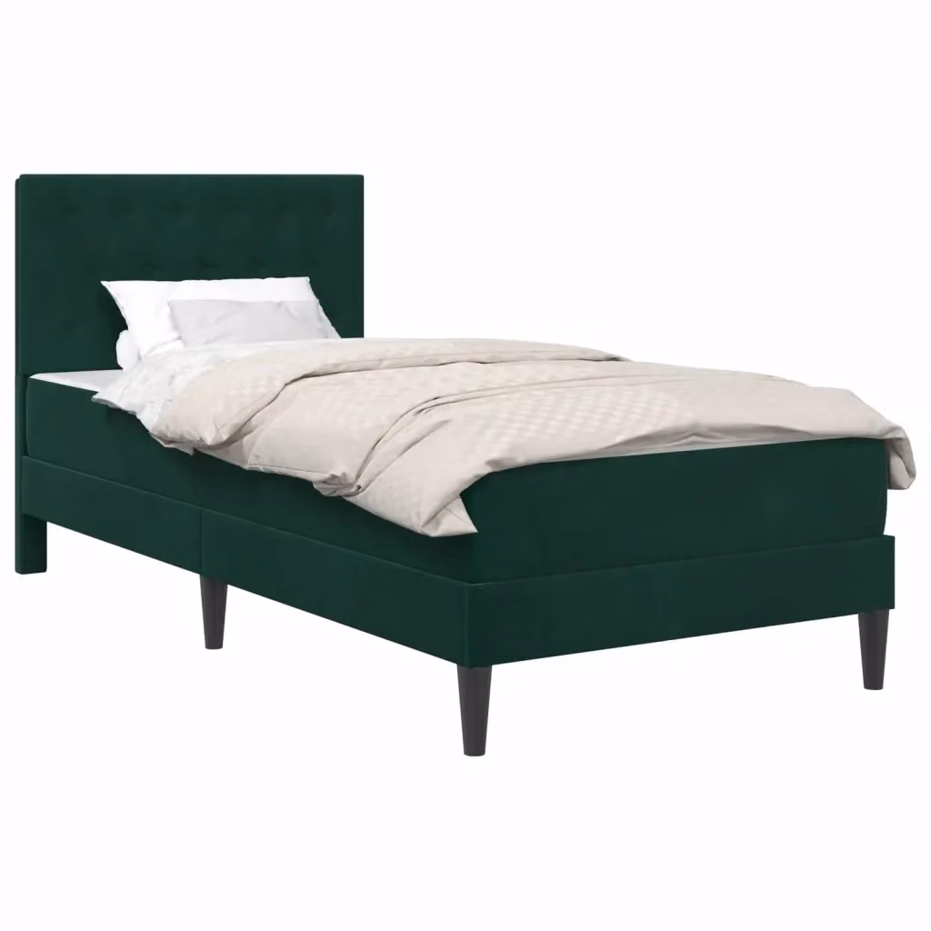 Letto imbottito con materasso vidaXL in velluto verde L/P/H: 202 x 100 x 96 cm – 2