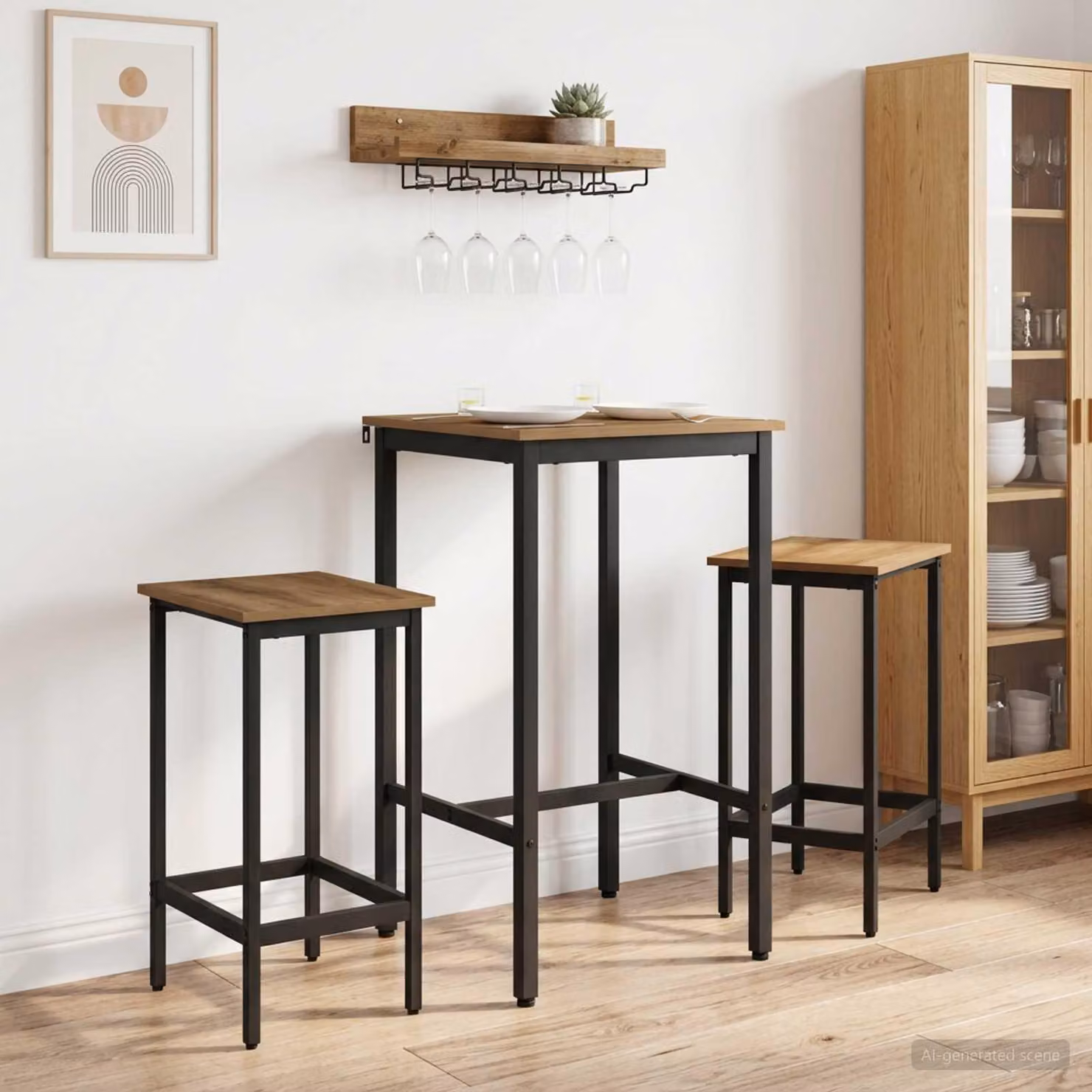 Maison Exclusive - Tavolino da bar, 52 x 52 x 90 cm, materiale composito in legno, finitura "Artisan Oak"
