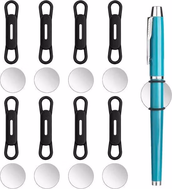 Set di strumenti di scrittura magnetici - 8 pezzi - nero - Accessori per taccuini e lavagne bianche