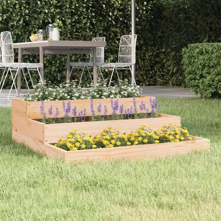 Fioriera vidaXL in legno di pino marrone L/P/H: 78 x 78 x 27 cm