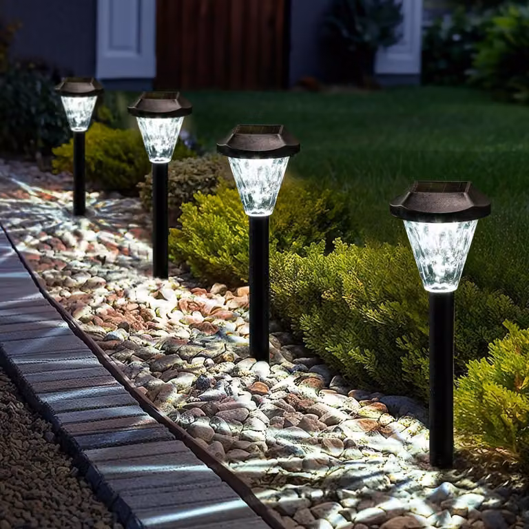 Lampada solare da esterno - Set da 8 - 35,67 cm di altezza - Acciaio inox impermeabile - IP65