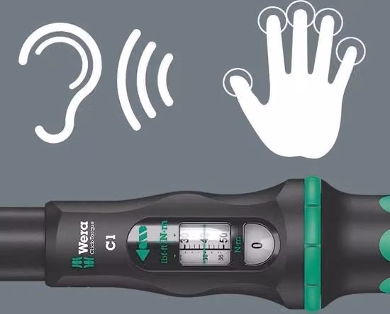 Chiave a click con cambio rapido C 1 nero-verde 1/2" 10-50 Nm per biciclette