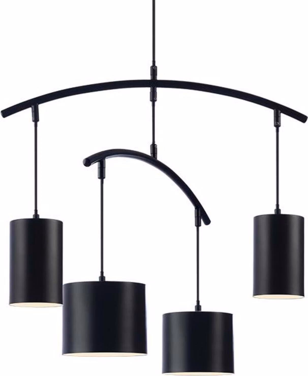 ACA Lighting apparecchio a sospensione LED 4XE27 metallo nero+pelle D60XH150CM ESCALA DCR39219