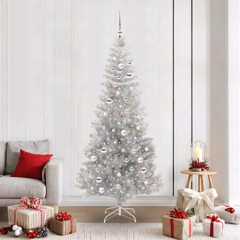 vidaXL Albero di Natale Argento 210 cm PET