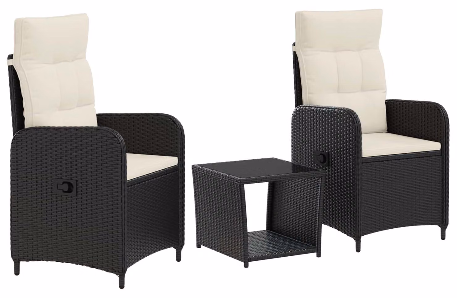 Maison Exclusive - Set da giardino per relax, composto da 3 pezzi, colore nero e crema