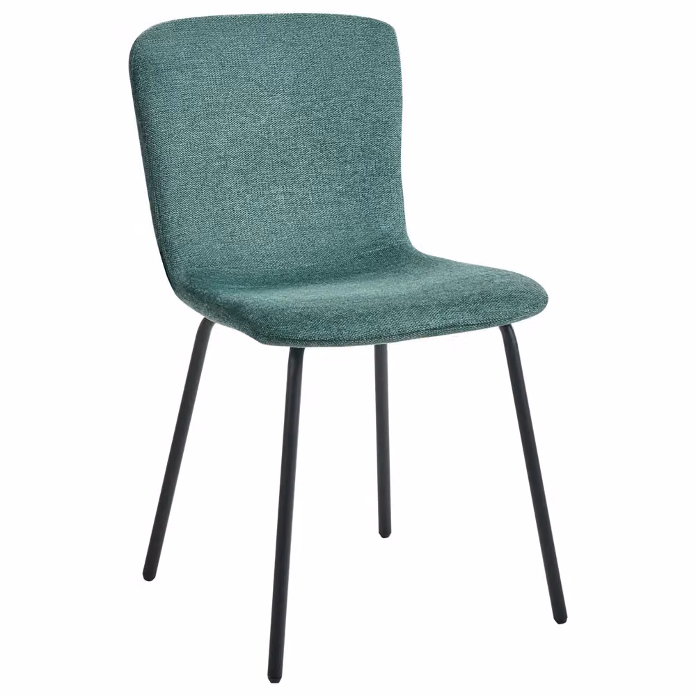 Set di 4 sedie da pranzo BELIANI in tessuto verde con gambe in metallo nero design moderno e retrò – 2