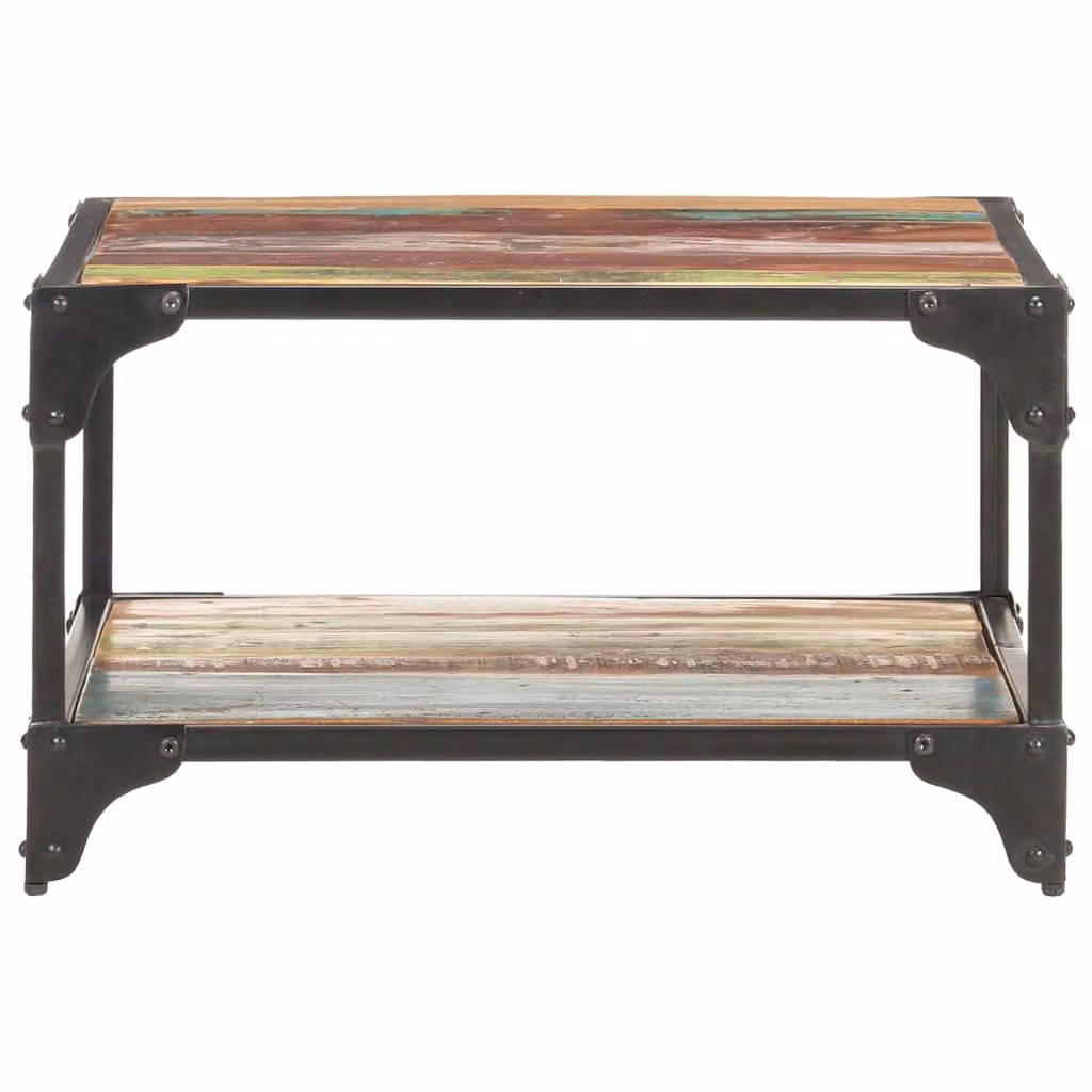 Tavolino da Salotto 60x60x35 cm in Legno Massello di Recupero