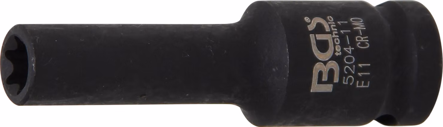 BGS Chiave a bussola con profilo E, attacco quadro profondo 12,5 mm (1/2") SW E11 mm - 5204-11