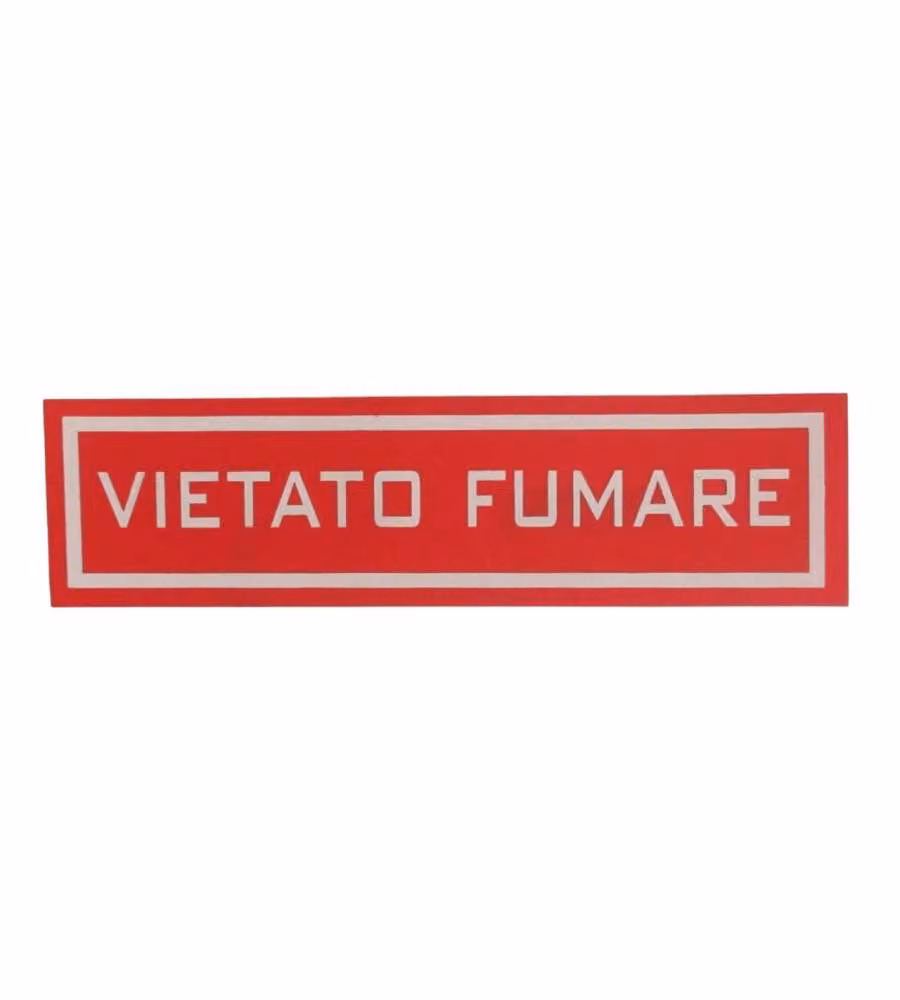 Rosh Cartello Vietato Fumare Targhetta Adesiva Vinile 4x15cm Rosso