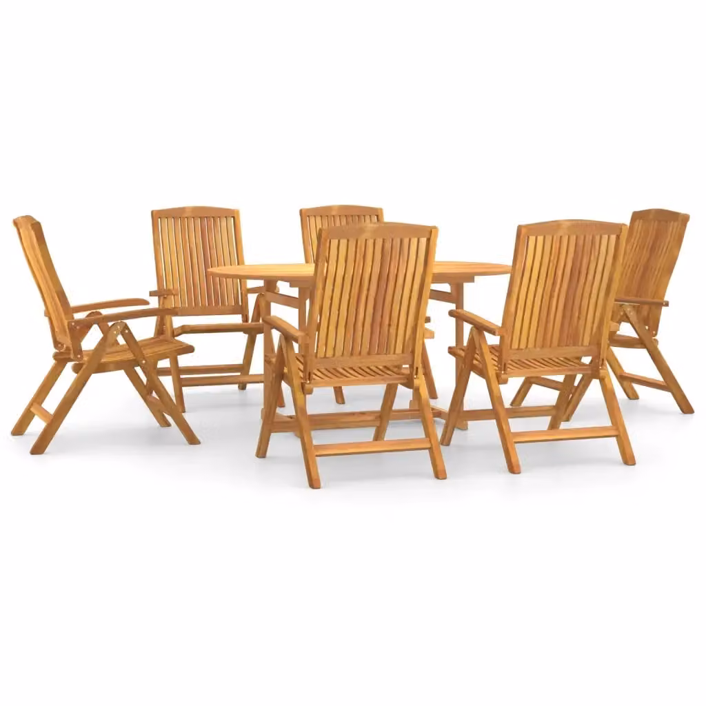 Set da pranzo da giardino vidaXL in legno di teak marrone, 7 pezzi – 2