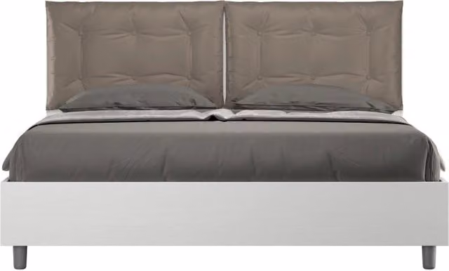 Letto Matrimoniale 160x200 cm cuscinatura Egos Annalisa - Similpelle,Cappuccino,Contenitore