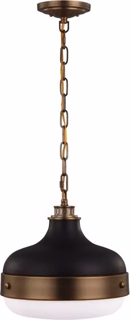 Lampadario Contemporaneo Cadence Acciaio Ottone Antico Vetro Nero 2 Luci E27