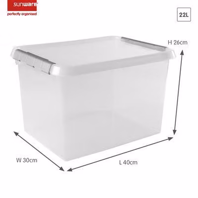 Set di 6 contenitori Comfort Line per 22L trasparenti in metallo