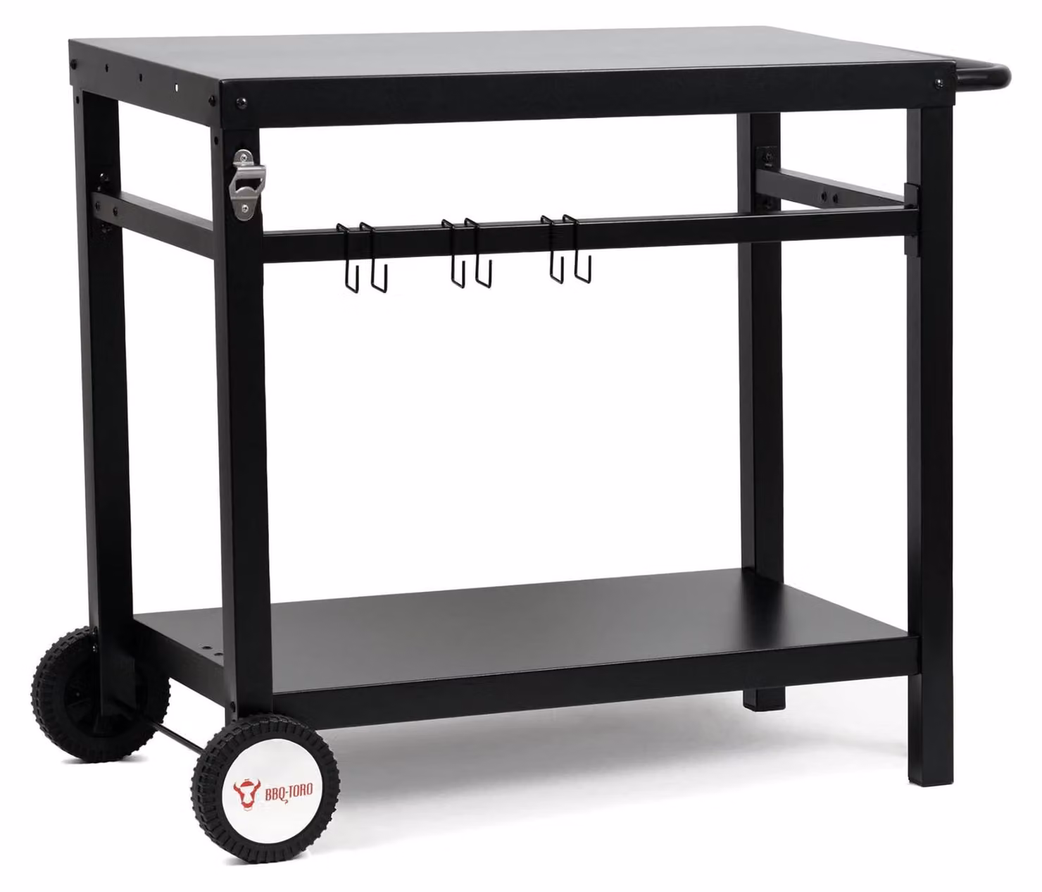 Carrello per barbecue tavolo laterale - 85 x 50 x 81 cm - Nero - Acciaio laccato - Per esterno