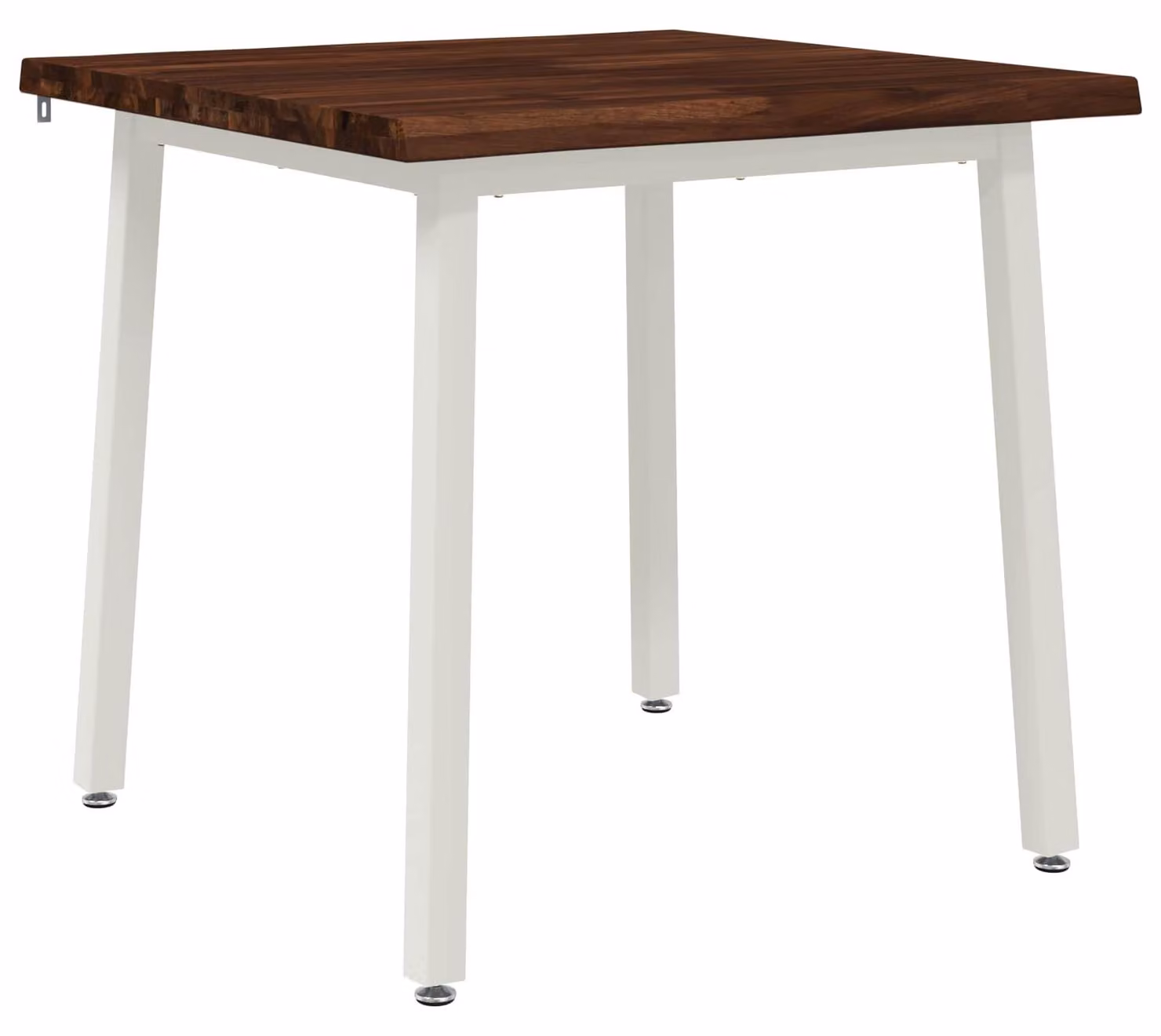 60 x 55 x 75 cm. Realizzato in legno massello di acacia, colore marrone scuro e bianco