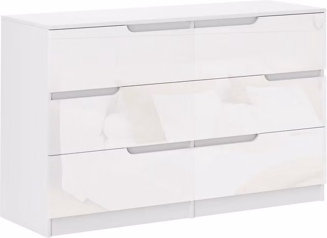 Cassettiera 6 Cassetti Moderna ¨C Minimal ¨C Bianco 120x40x75 cm