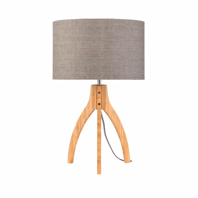 GOOD&MOJO - Lampada da tavolo Annapurna - Taupe/Bamboo - Ø36cm Lampada da tavolo - Lampada da comodino, soggiorno, camera da letto