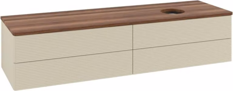 V&B Mobiletto con struttura frontale - illuminazione Antao 160x50cm, WBP-colore w. wal, si Gr m Lac