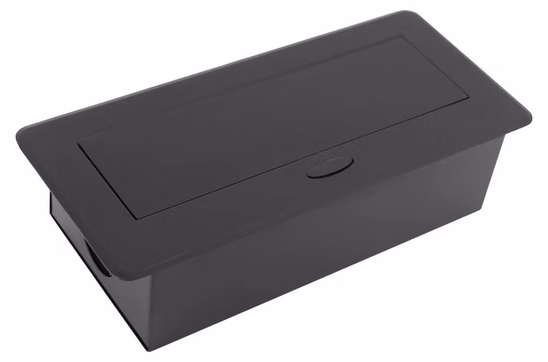 Ciabatta multipresa, design a incasso, con più prese di corrente, colore nero