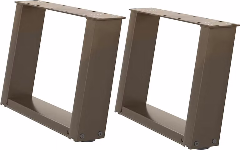 Gambe per Tavolino da Caffè a Forma di U 2 pz Acciaio Naturale 50x(30-31) cm Acciaio
