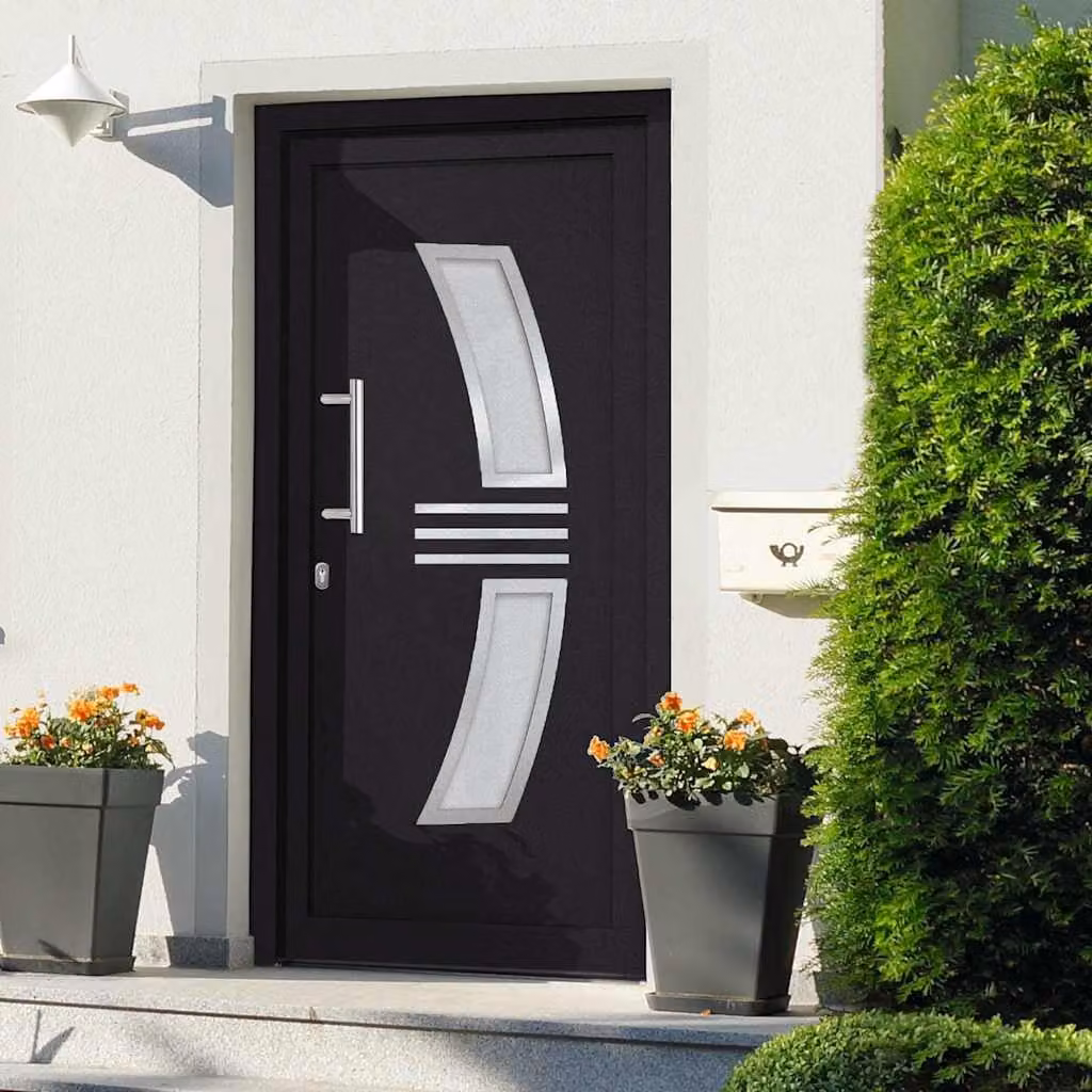 Porta di ingresso moderna vidaXL colore antracite e bianco L: 88 cm, H: 200 cm