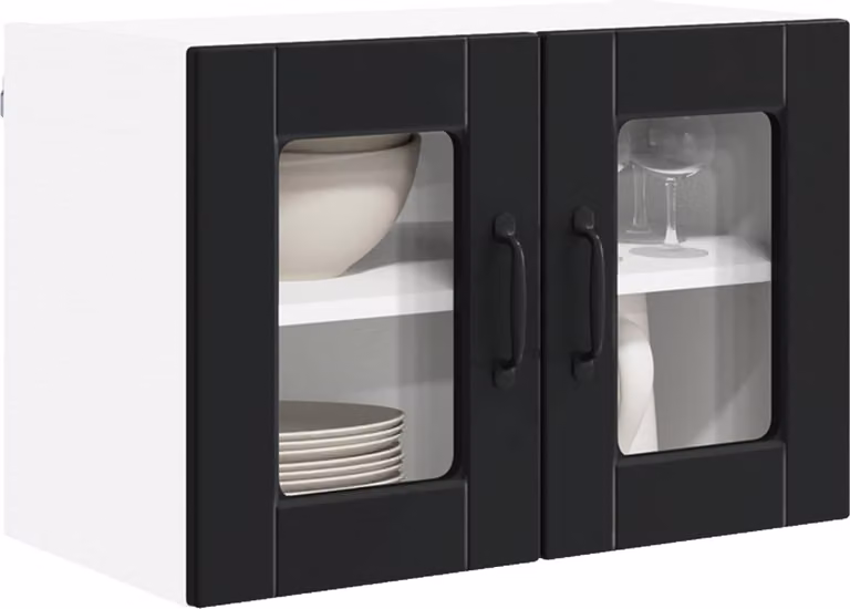 Mobile in vetro da parete PORTO Nero 60 x 31 x 40 cm