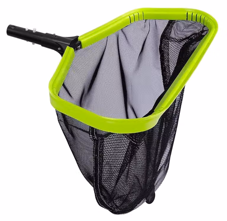 Retino per piscina a maglie fini, con rete profonda, struttura in alluminio, ideale per raccogliere foglie e sporco