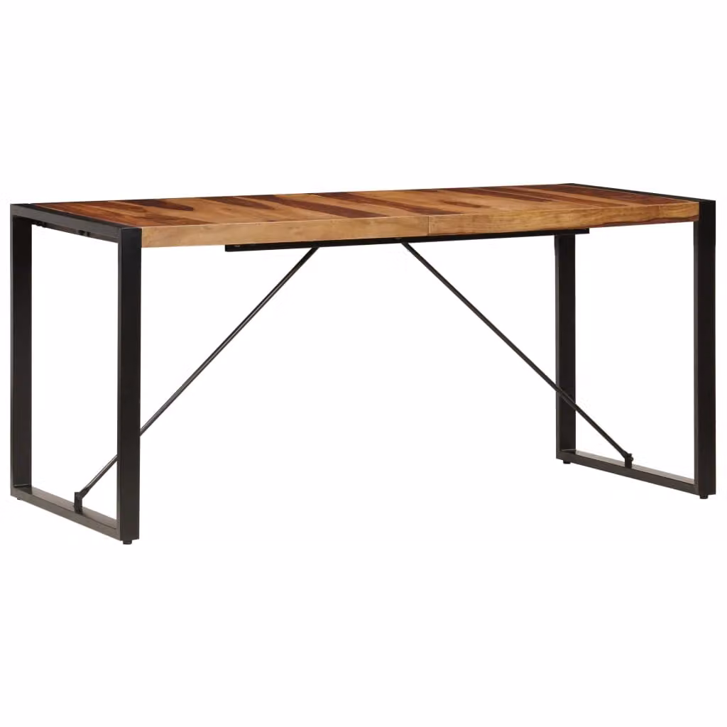 Tavolo da Pranzo 160x80x75 cm in Legno Massello di Acacia