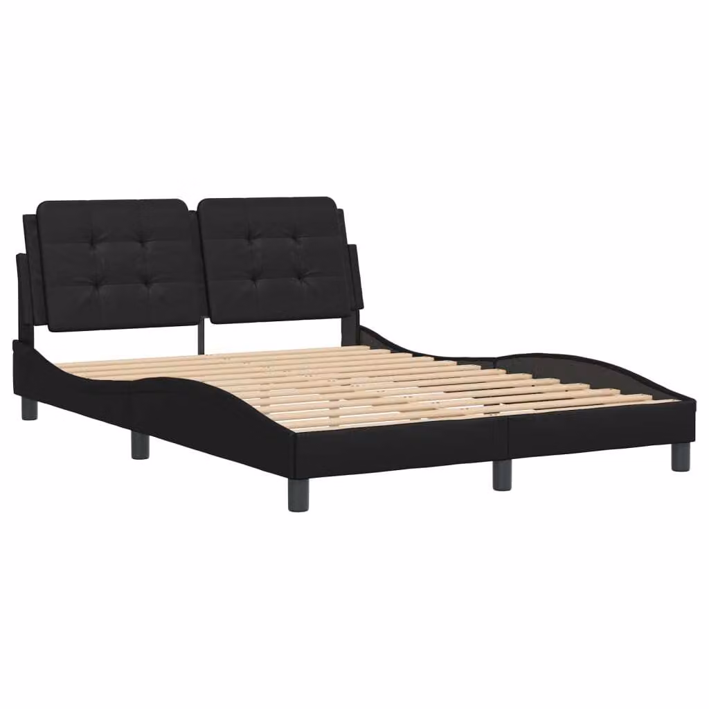 Giroletto senza Materasso Zadar Nero 140x190 cm in Pelle finta