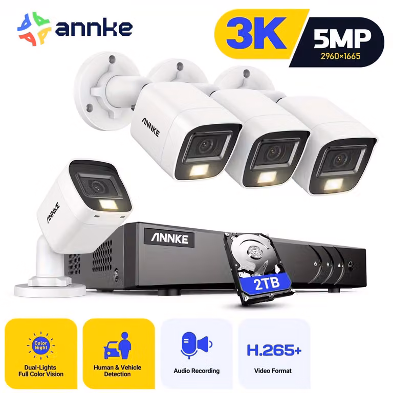 Sistema di sicurezza a 16 canali - Sistema di telecamere - Kit di videosorveglianza - Telecamera di sorveglianza - Kit di monitoraggio