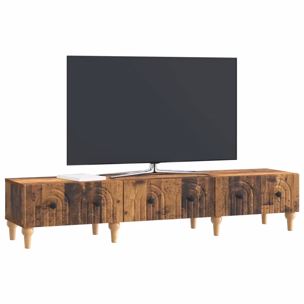Mobile TV-Credenza in legno antico marrone DESIGN IN L: 147 cm, P: 34,5 cm, H: 30 cm – 2