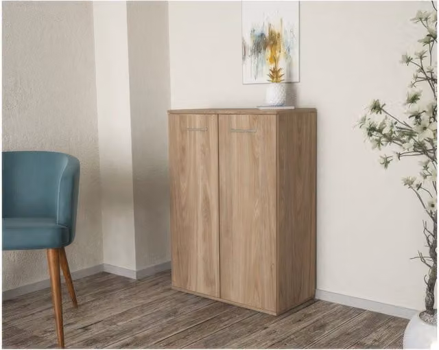 Mobile Multiuso in Kit Rovere 68 x 34 x h 95 cm a 2 Ante con 2 Ripiani