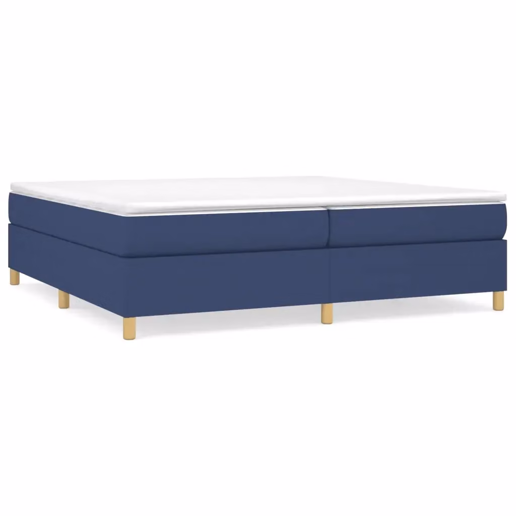 Struttura Letto Imbottita con Rete a Molle vidaXL in Tessuto Blu L/P: 200 x 200 cm – 2