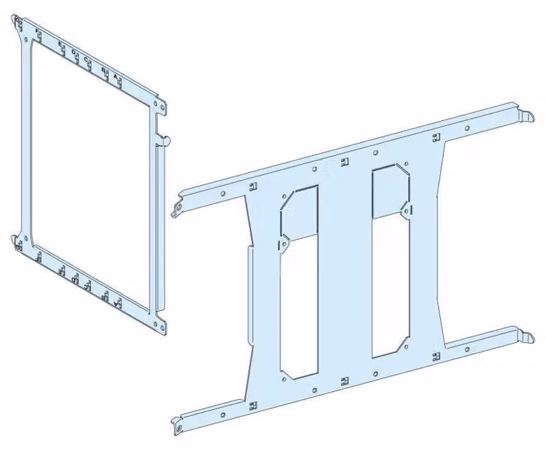 Schneider Electric PrismaSeT-P, piastra di montaggio, ComPacT NS630b-1000 a 3-4 poli, leva a bilanciere, installazione fissa, orizzontale, larghezza = 650 mm, altezza = 7 moduli, LVS03480