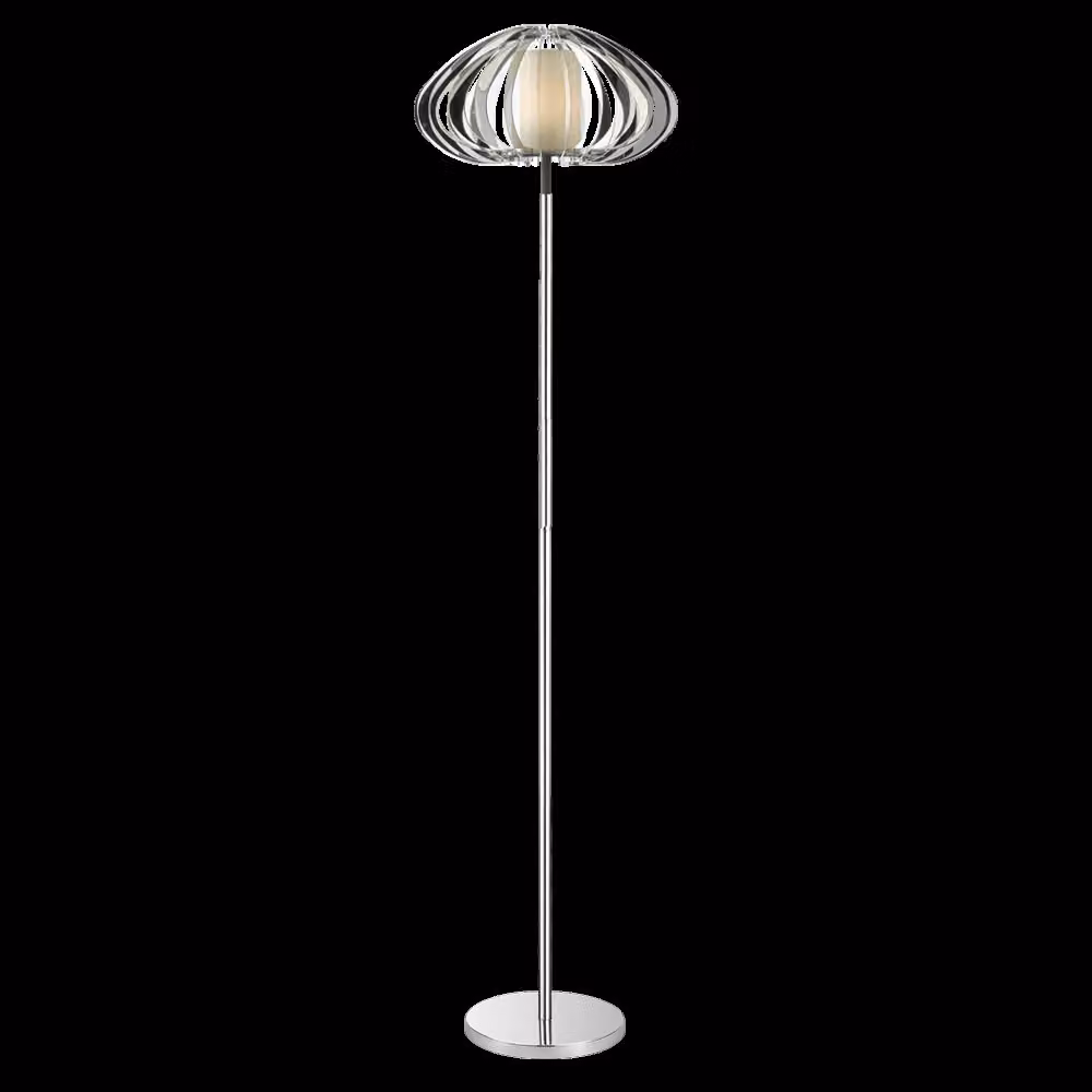 Lampada da terra SENZA 1xE27/40W Ø 40cm nero/cromo/bianco