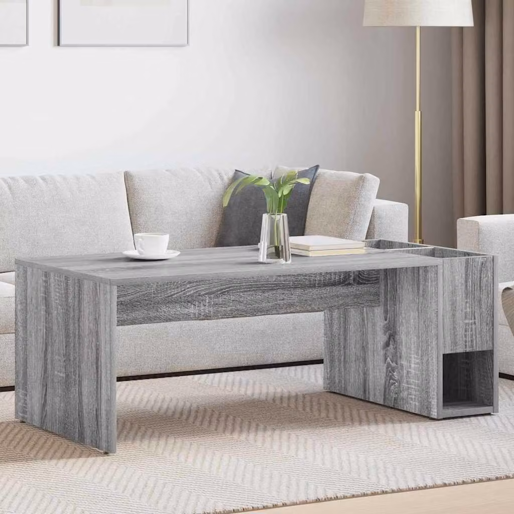 Maison Exclusive - Tavolino Sonoma grigio 101,5 x 50 x 37 cm Materiale ligneo