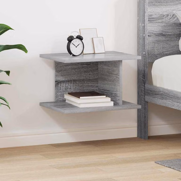 Comodino moderno vidaXL in legno ingegnerizzato grigio L 40 cm, P 30 cm, H 25 cm